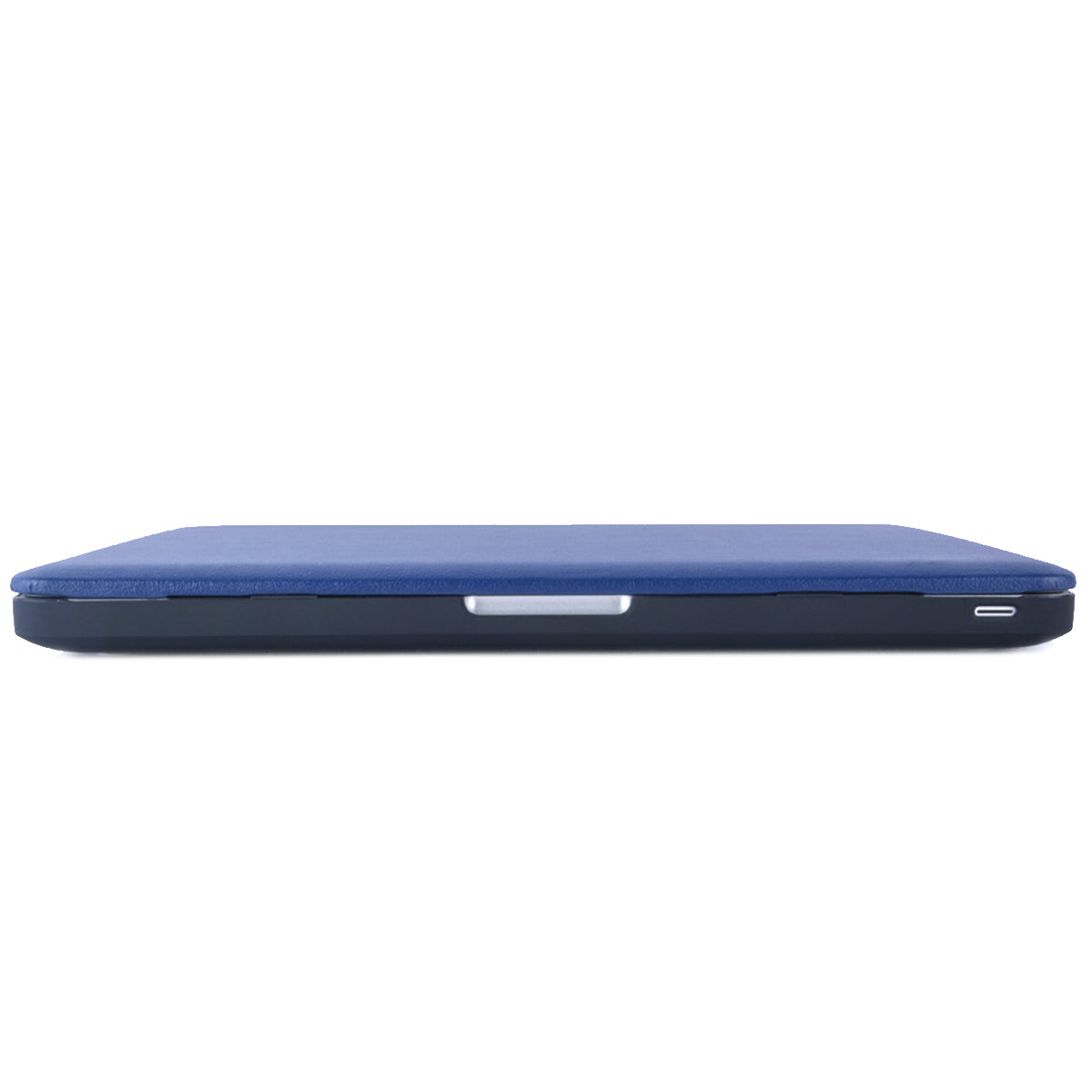 Anti-scratch PU Leather Coated PC Protective Case with Hollow-out Bottom for MacBook Air 13.3-inch (A1932/A2179/A2337) - Dark Blue