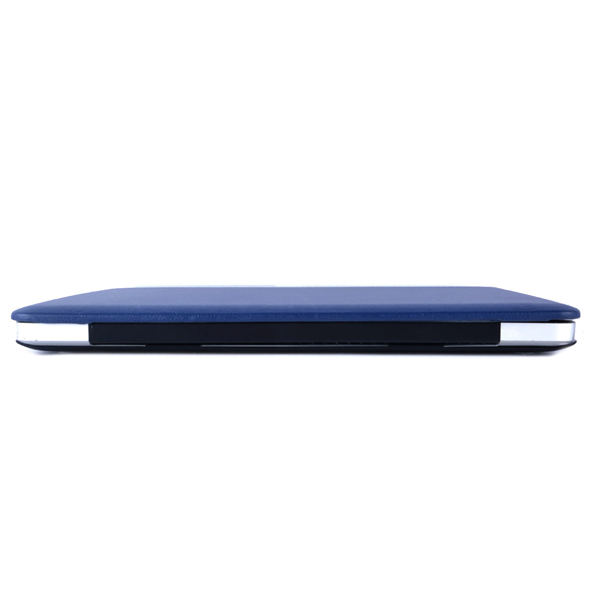 Anti-scratch PU Leather Coated PC Protective Case with Hollow-out Bottom for MacBook Air 13.3-inch (A1932/A2179/A2337) - Dark Blue