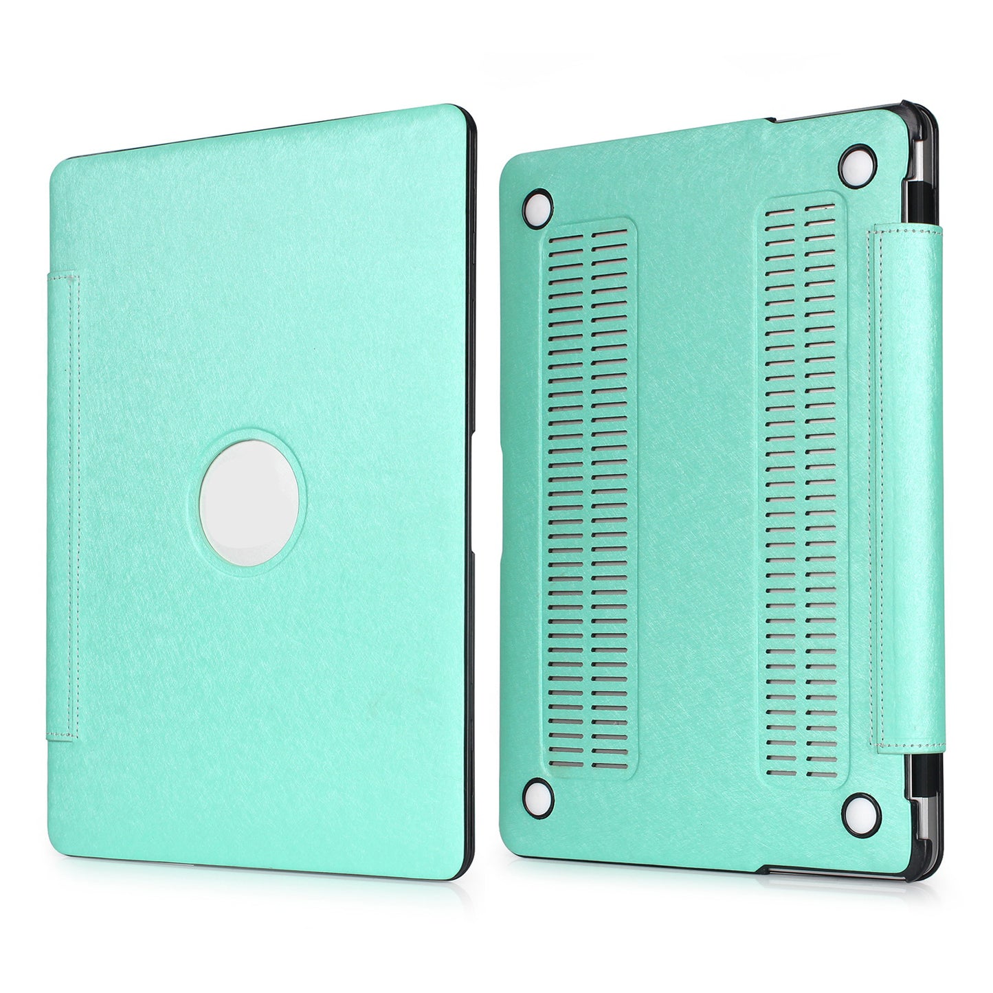 PU Leather + PC Laptop Full-Protection Shell Cover Case with Heat Dissipation Hollow-out Holes for MacBook Pro 16 inch (2019) (A2141) - Green