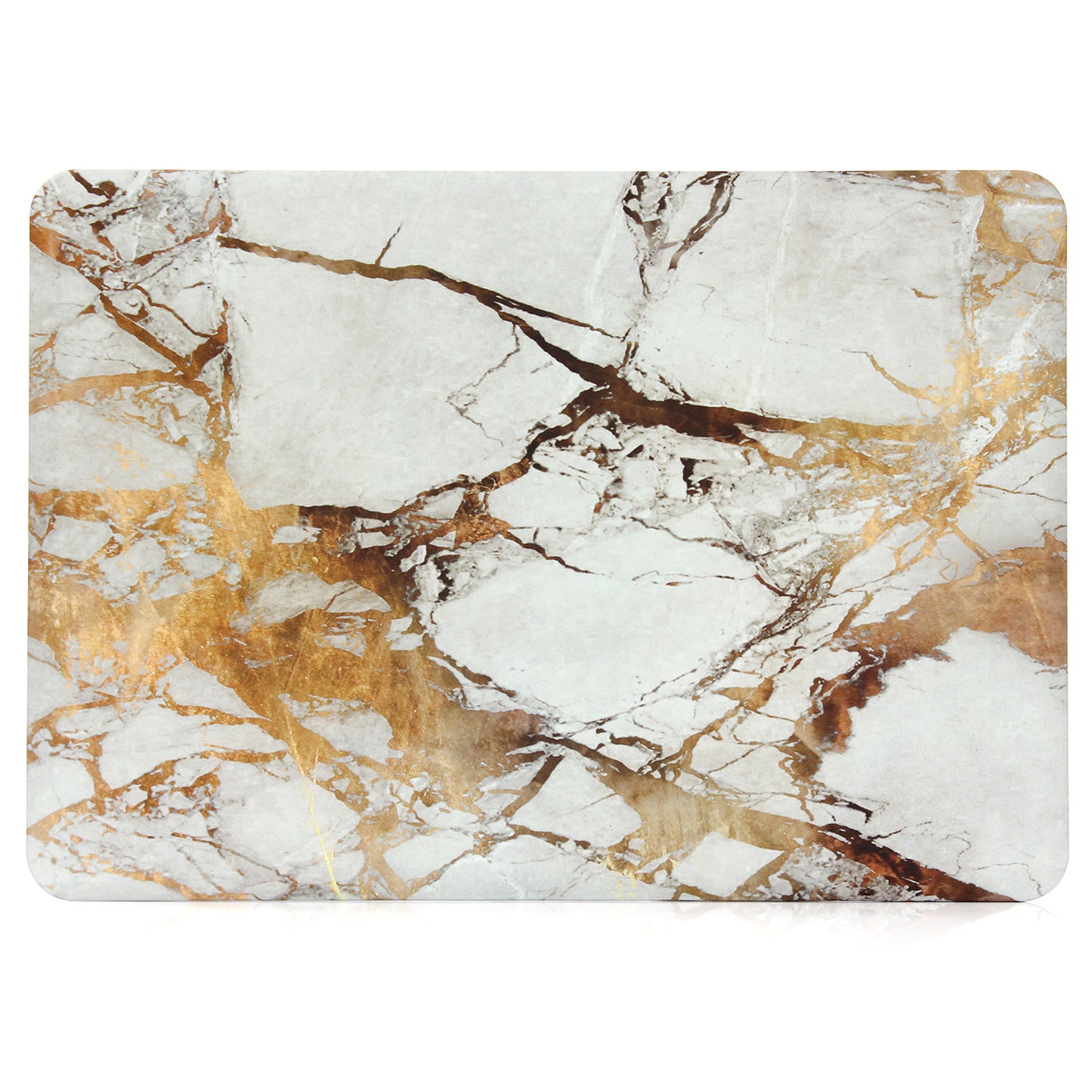Pattern Printing Hard PC Protective Laptop Case Cover for MacBook 16 Pro (A2141) - White/Gold/Marble