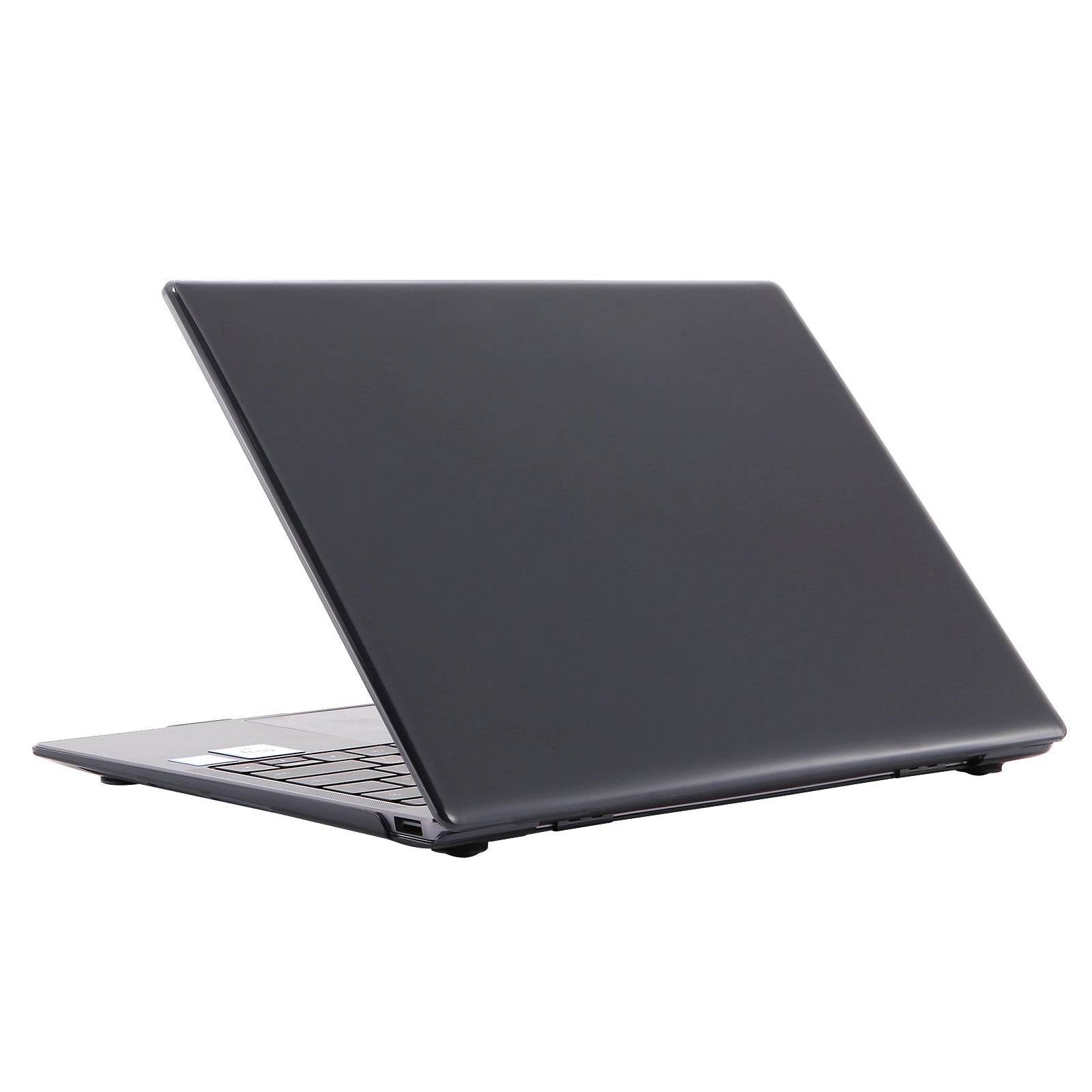 Front and Back Protective Shell Shockproof Anti-scratch Clear PC Cover with Hollow-out Bottom for MateBook 14-inch 2021 - Transparent Black