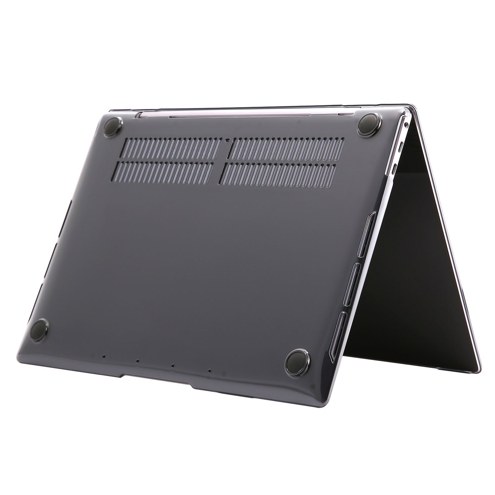 Front and Back Protective Shell Shockproof Anti-scratch Clear PC Cover with Hollow-out Bottom for MateBook 14-inch 2021 - Transparent Black