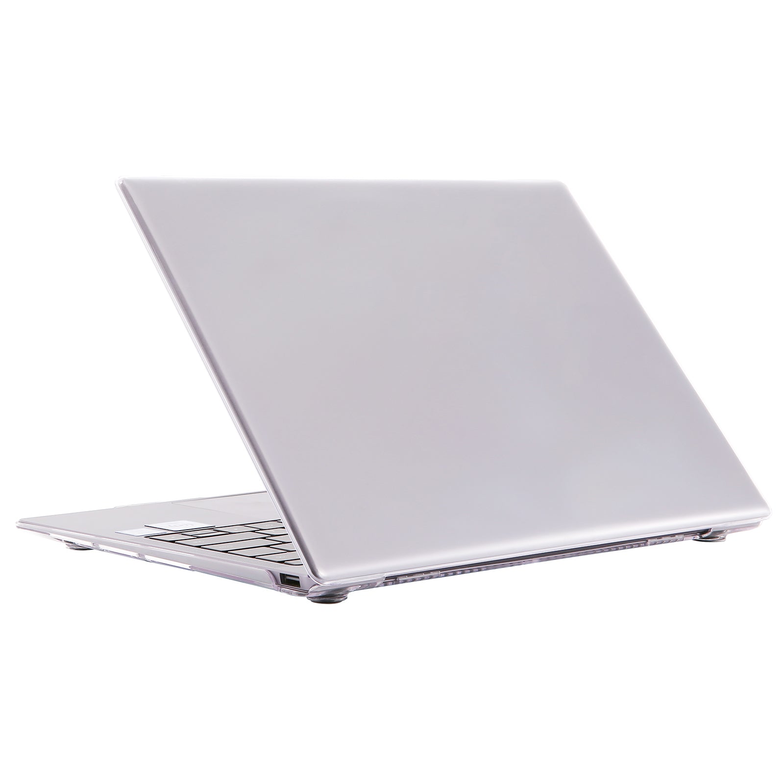 Front and Back Protective Shell Shockproof Anti-scratch Clear PC Cover with Hollow-out Bottom for MateBook 14-inch 2021 - Transparent