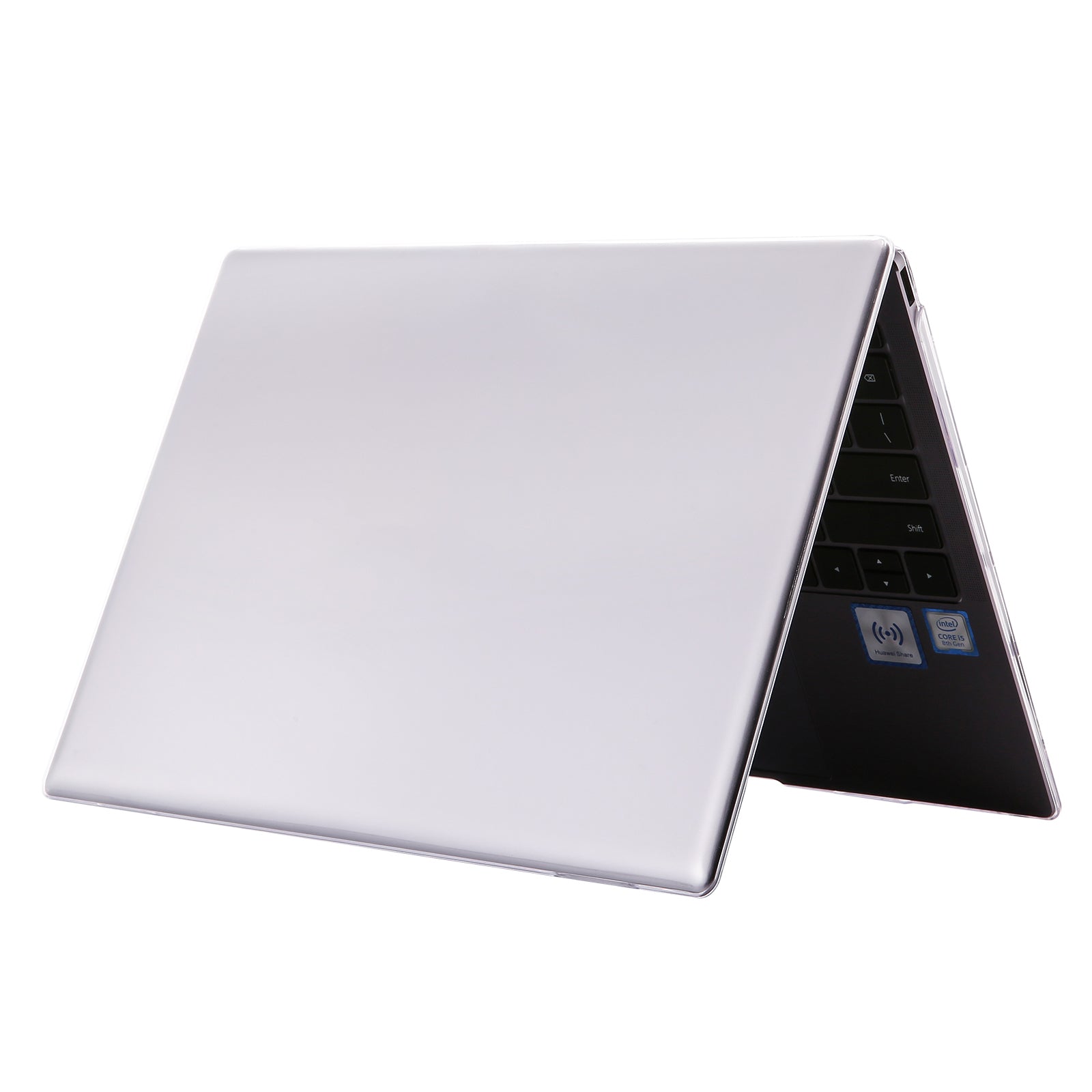 Front and Back Protective Shell Shockproof Anti-scratch Clear PC Cover with Hollow-out Bottom for MateBook 14-inch 2021 - Transparent