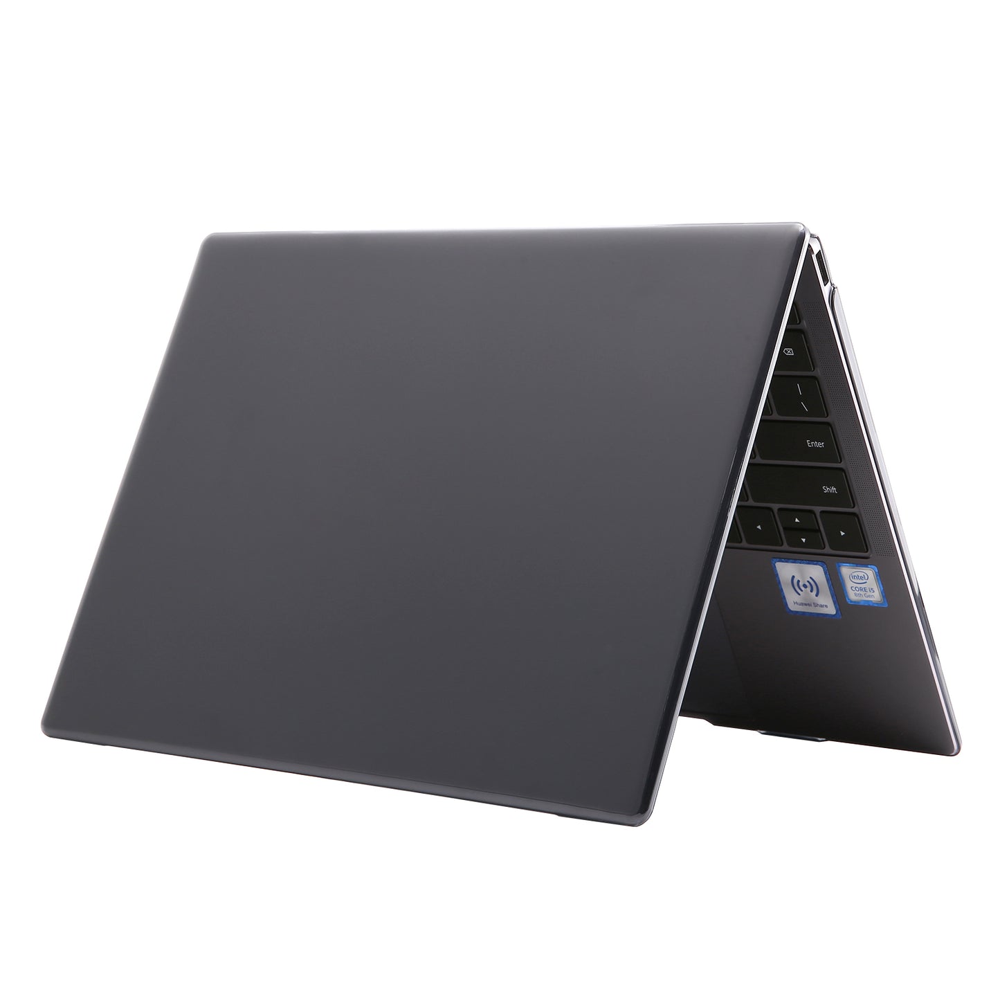 Well-protected Durable Anti-scratch Clear PC Shell Cover with Hollow-out Bottom for MateBook 13S 2021 - Transparent Black