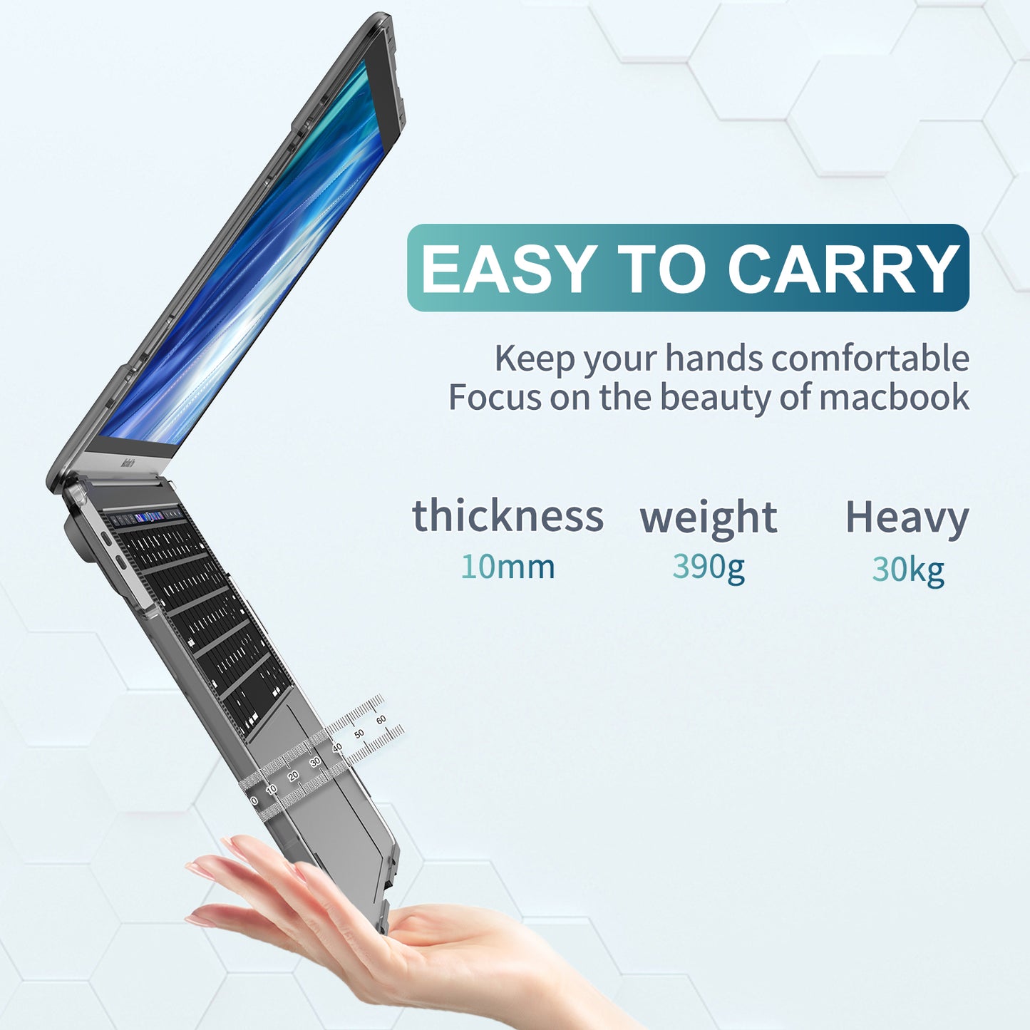 Supporting Stand PC Laptop Case Protective Notebook Cover for MacBook Air 13inch A1932 / A2179 / A2337 - Grey