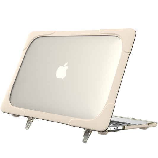 Supporting Stand PC Laptop Case Protective Notebook Cover for MacBook Air 13inch A1932 / A2179 / A2337 - Khaki