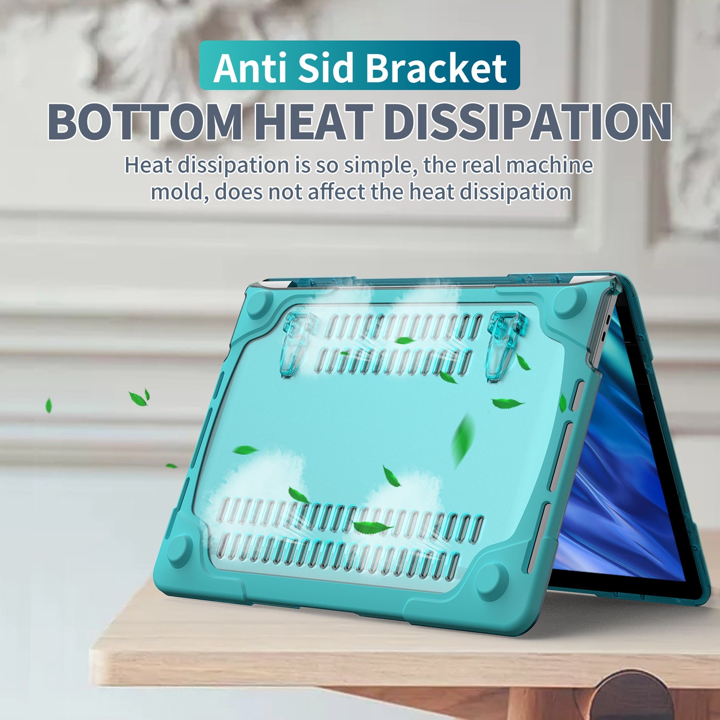 Supporting Stand PC Laptop Case Protective Notebook Cover for MacBook Air 13inch A1932 / A2179 / A2337 - Blue