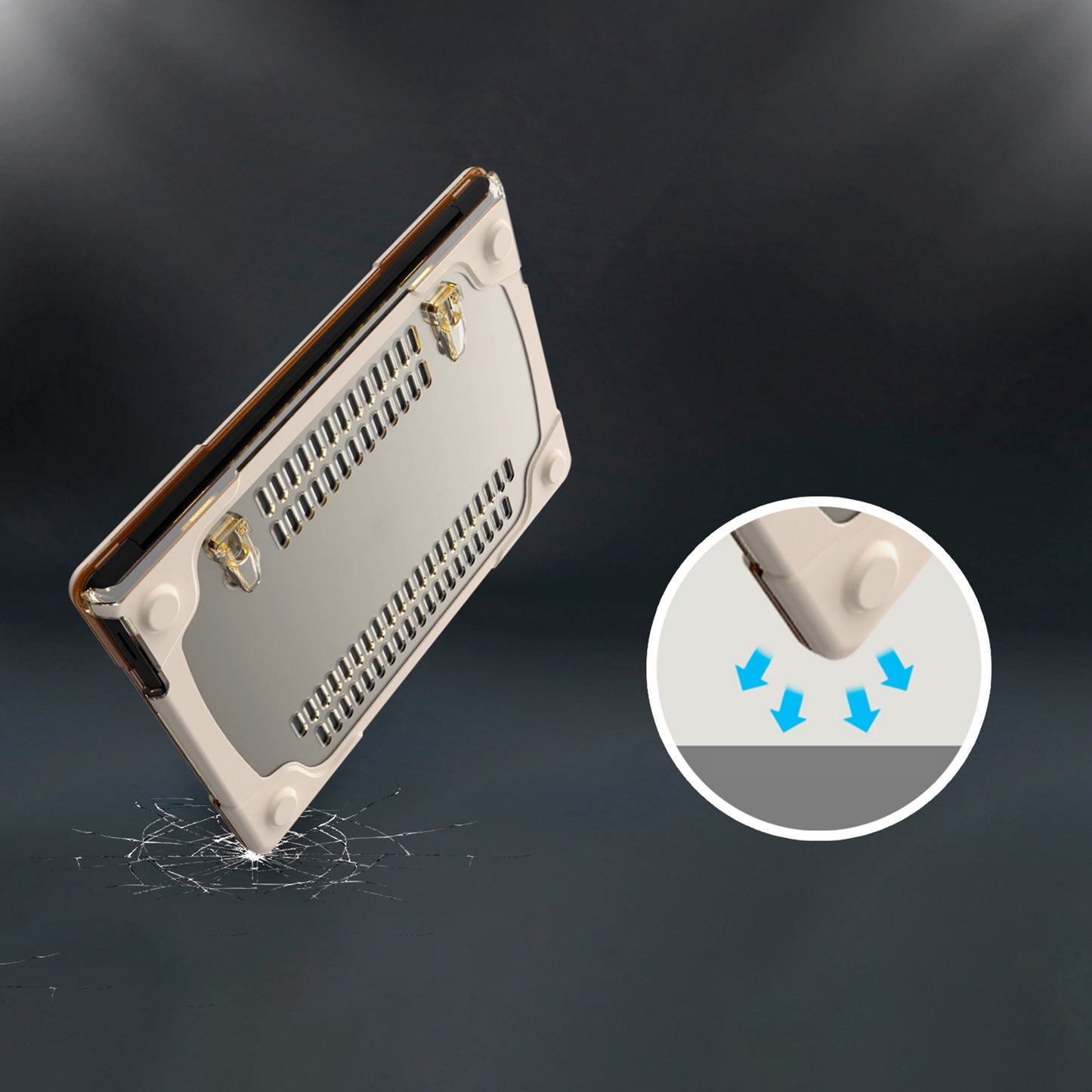 PC Anti-slipping Laptop Protective Case Cover for Microsoft Surface Laptop 2 / 3 / 4 13.5-inch 1769 / 1867 Alcantara Keyboard Version - Khaki