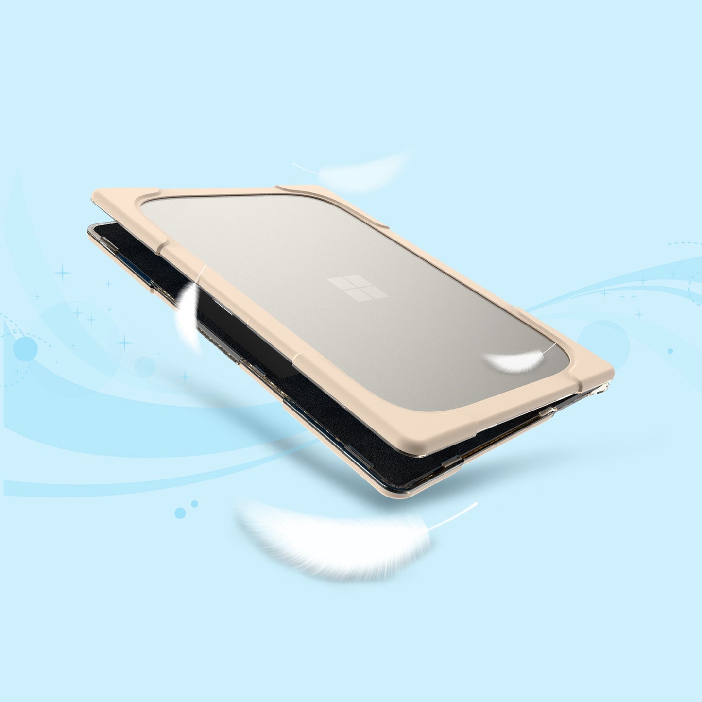 PC Anti-slipping Laptop Protective Case Cover for Microsoft Surface Laptop 2 / 3 / 4 13.5-inch 1769 / 1867 Alcantara Keyboard Version - Khaki