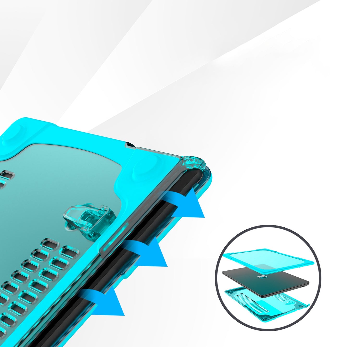 PC Anti-slipping Laptop Protective Case Cover for Microsoft Surface Laptop 2 / 3 / 4 13.5-inch 1769 / 1867 Alcantara Keyboard Version - Baby Blue