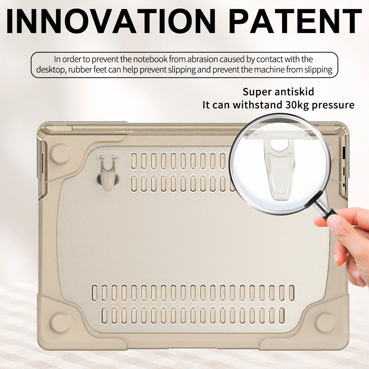 Heat Dissipation Hard PC Protective Laptop Case Notebook Cover for Microsoft Surface Laptop 3 / 4 13.5-inch 1868 Metal Keyboard Version - Khaki