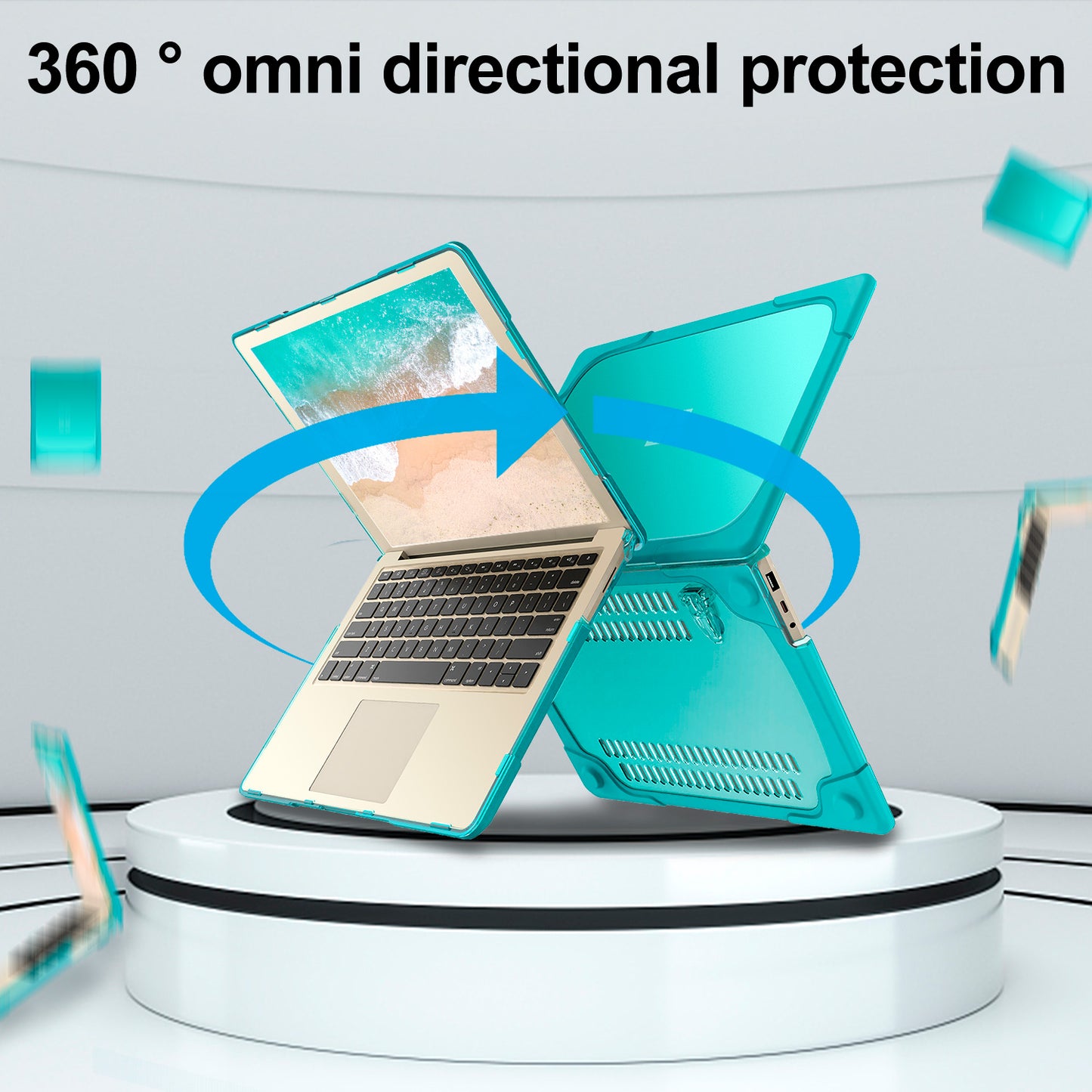 Heat Dissipation Hard PC Protective Laptop Case Notebook Cover for Microsoft Surface Laptop 3 / 4 13.5-inch 1868 Metal Keyboard Version - Baby Blue