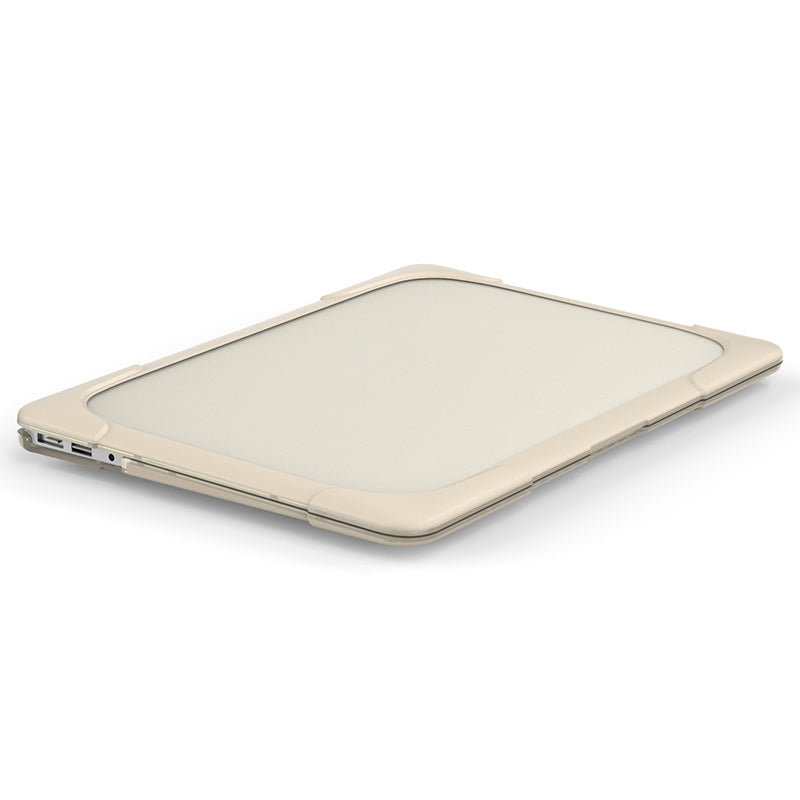 Supporting Stand Design Hard PC Anti-scratch Laptop Case Protective Notebook Cover for MacBook Air 13inch A1466 / A1369 - Khaki