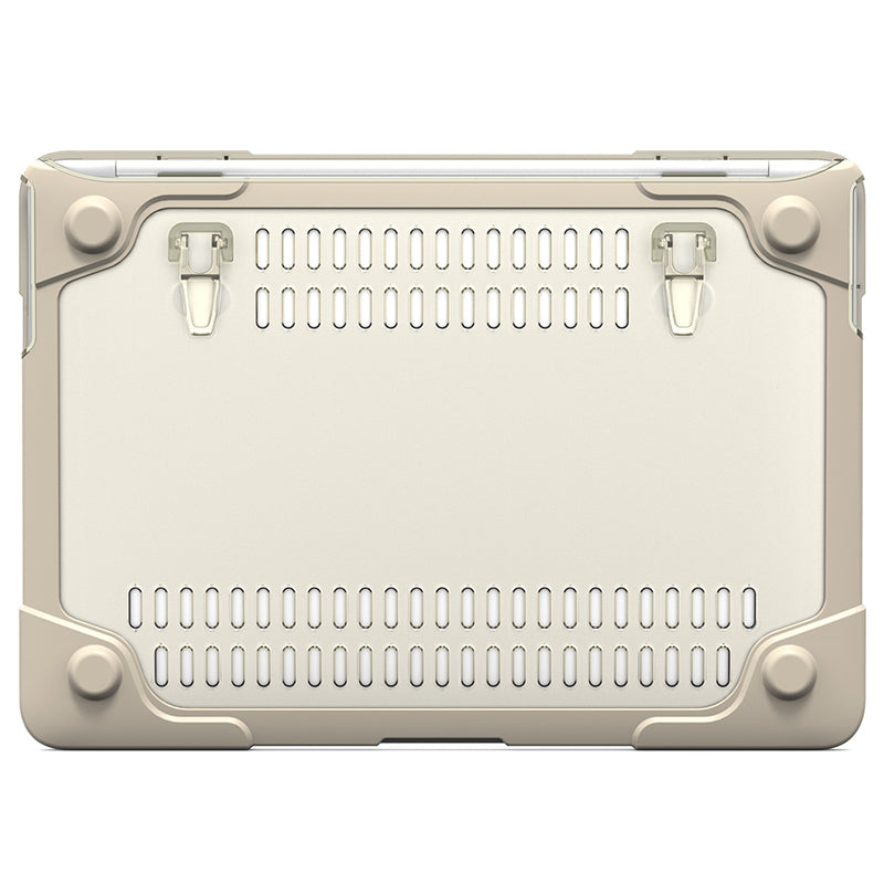 Supporting Stand Design Hard PC Anti-scratch Laptop Case Protective Notebook Cover for MacBook Air 13inch A1466 / A1369 - Khaki