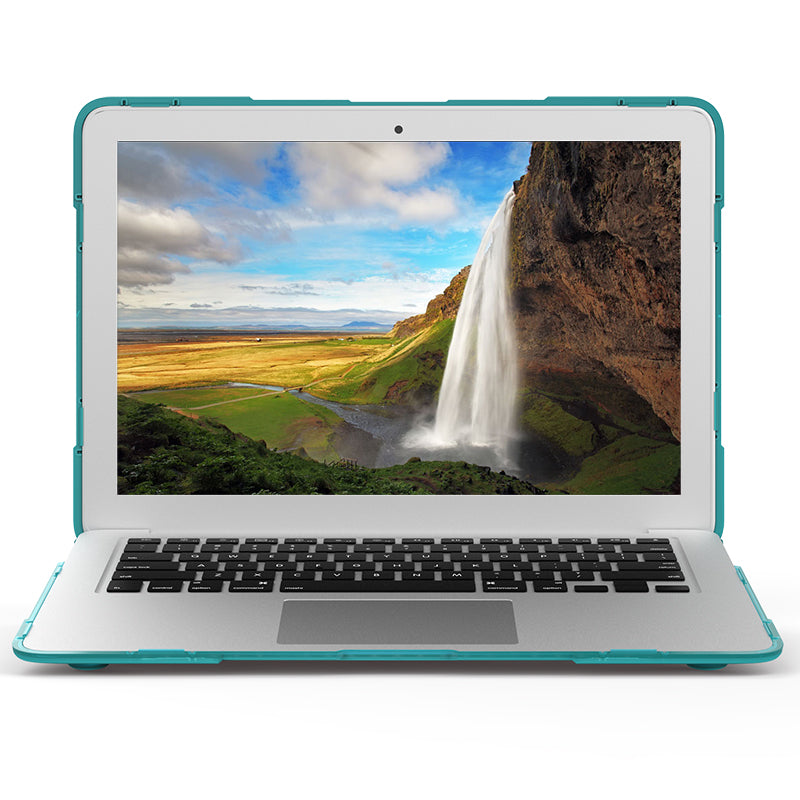 Supporting Stand Design Hard PC Anti-scratch Laptop Case Protective Notebook Cover for MacBook Air 13inch A1466 / A1369 - Baby Blue