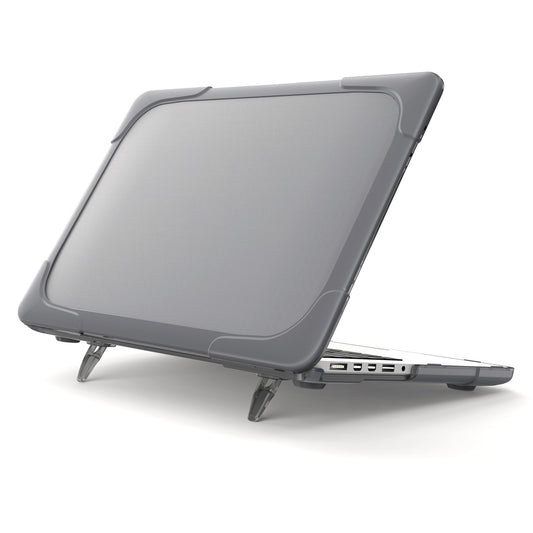 Hard PC Laptop Case Notebook Computer Cover with Supporting Stand Feet for MacBook Pro 15-inch / Pro Retina 15-inch A1398 - Grey