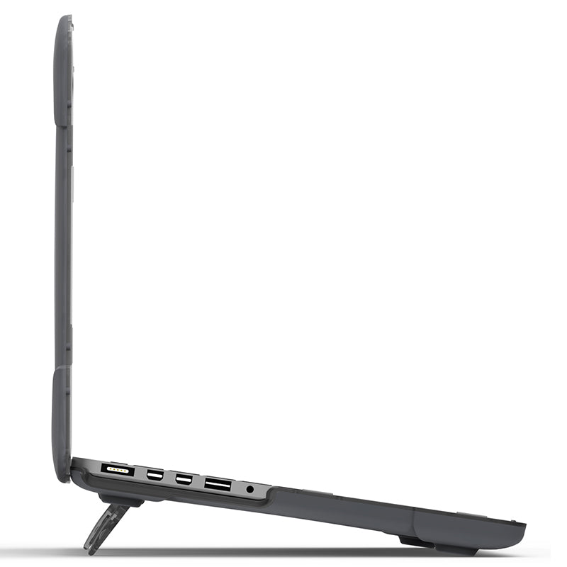 Hard PC Laptop Case Notebook Computer Cover with Supporting Stand Feet for MacBook Pro 15-inch / Pro Retina 15-inch A1398 - Grey