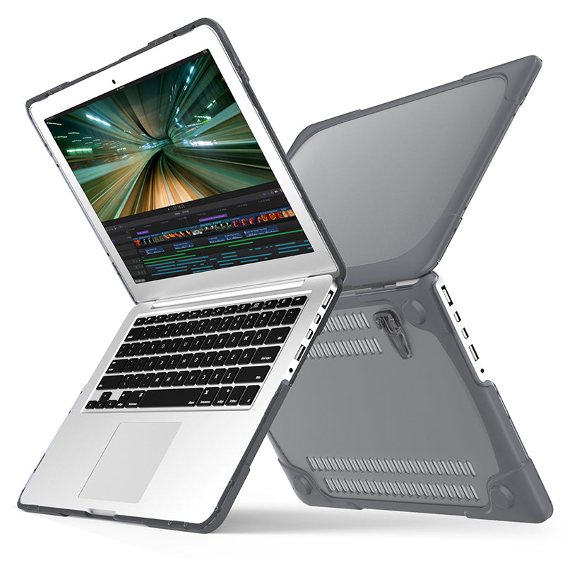 Hard PC Laptop Case Notebook Computer Cover with Supporting Stand Feet for MacBook Pro 15-inch / Pro Retina 15-inch A1398 - Grey