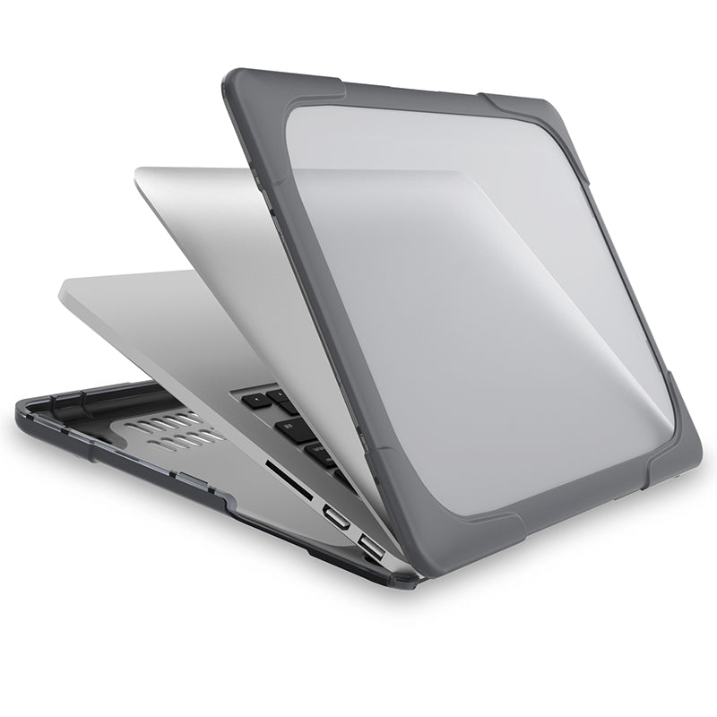 Hard PC Laptop Case Notebook Computer Cover with Supporting Stand Feet for MacBook Pro 15-inch / Pro Retina 15-inch A1398 - Grey