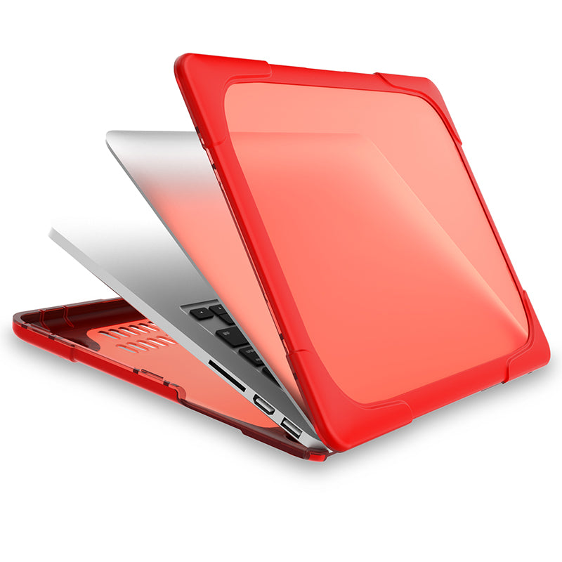 Hard PC Laptop Case Notebook Computer Cover with Supporting Stand Feet for MacBook Pro 15-inch / Pro Retina 15-inch A1398 - Red