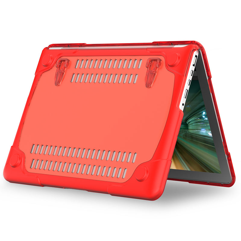 Hard PC Laptop Case Notebook Computer Cover with Supporting Stand Feet for MacBook Pro 15-inch / Pro Retina 15-inch A1398 - Red