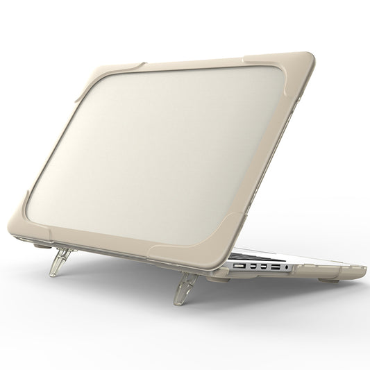 Hard PC Laptop Case Notebook Computer Cover with Supporting Stand Feet for MacBook Pro 15-inch / Pro Retina 15-inch A1398 - Khaki