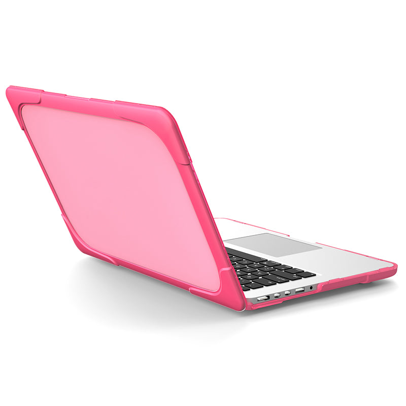 Hard PC Laptop Case Notebook Computer Cover with Supporting Stand Feet for MacBook Pro 15-inch / Pro Retina 15-inch A1398 - Rose