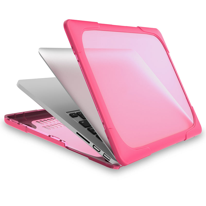 Hard PC Laptop Case Notebook Computer Cover with Supporting Stand Feet for MacBook Pro 15-inch / Pro Retina 15-inch A1398 - Rose