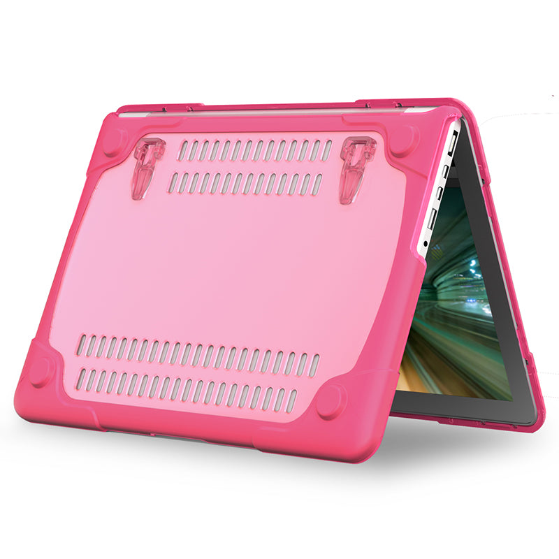 Hard PC Laptop Case Notebook Computer Cover with Supporting Stand Feet for MacBook Pro 15-inch / Pro Retina 15-inch A1398 - Rose