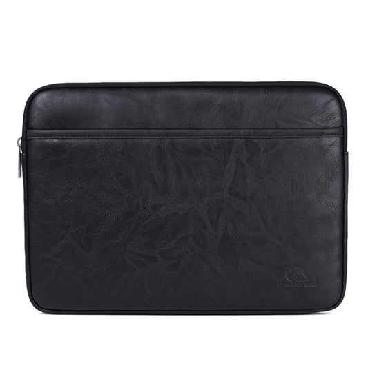 Canvasartian L18-06 Notebook Computer Sleeve 12inch Laptop Business Style PU Leather Large Bag Laptop Case - Black
