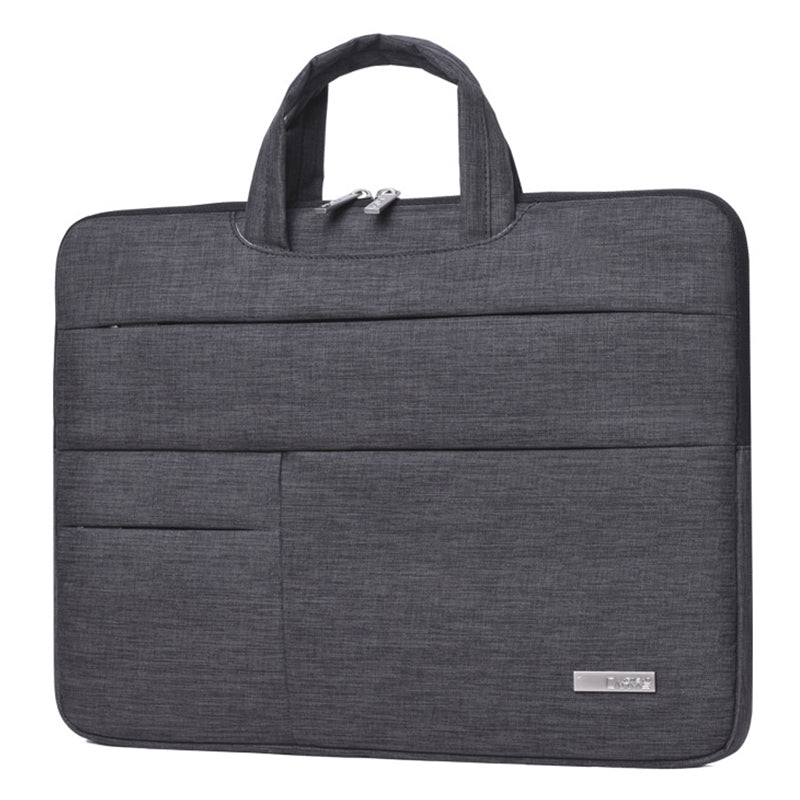 Large Capacity Simple Style Laptop Sleeve 14inch Notebook Carrying Bag for School Business Work - Dark Grey