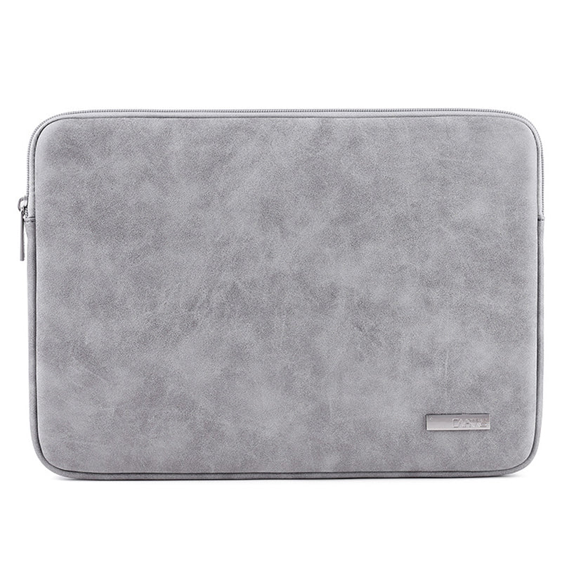 11inch Shockproof Lining Laptop Case PU Leather Laptop Pouch Zipper Carrying Bag Computer Protective Storage Bag - Light Grey