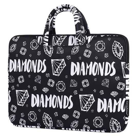 H15-B01 Diamond Pattern 13-inch Laptop Sleeve Carrying Bag Notebook Handbag - Black