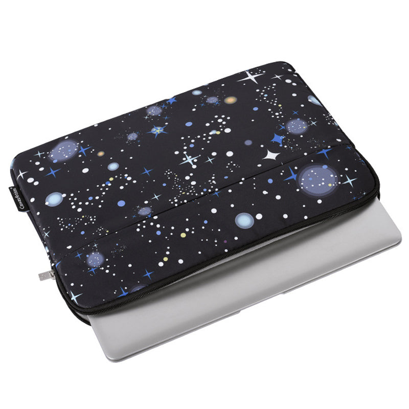 Canvasartian H16-11 Starry Sky Pattern Zipper Laptop Sleeve Carrying Case for 12-inch Notebook - Black
