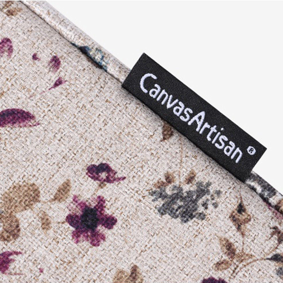 Canvasartian H2-12 Flower Pattern Soft Lining Laptop Protective Sleeve Carrying Bag for 12-inch Notebook - Khaki