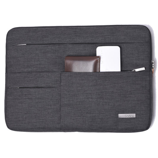 Canvasartisan L2-02 Business Style Laptop Storage Case PU Leather Slim Carrying Bag with Shockproof Lining for 13-inch Notebook - Dark Grey