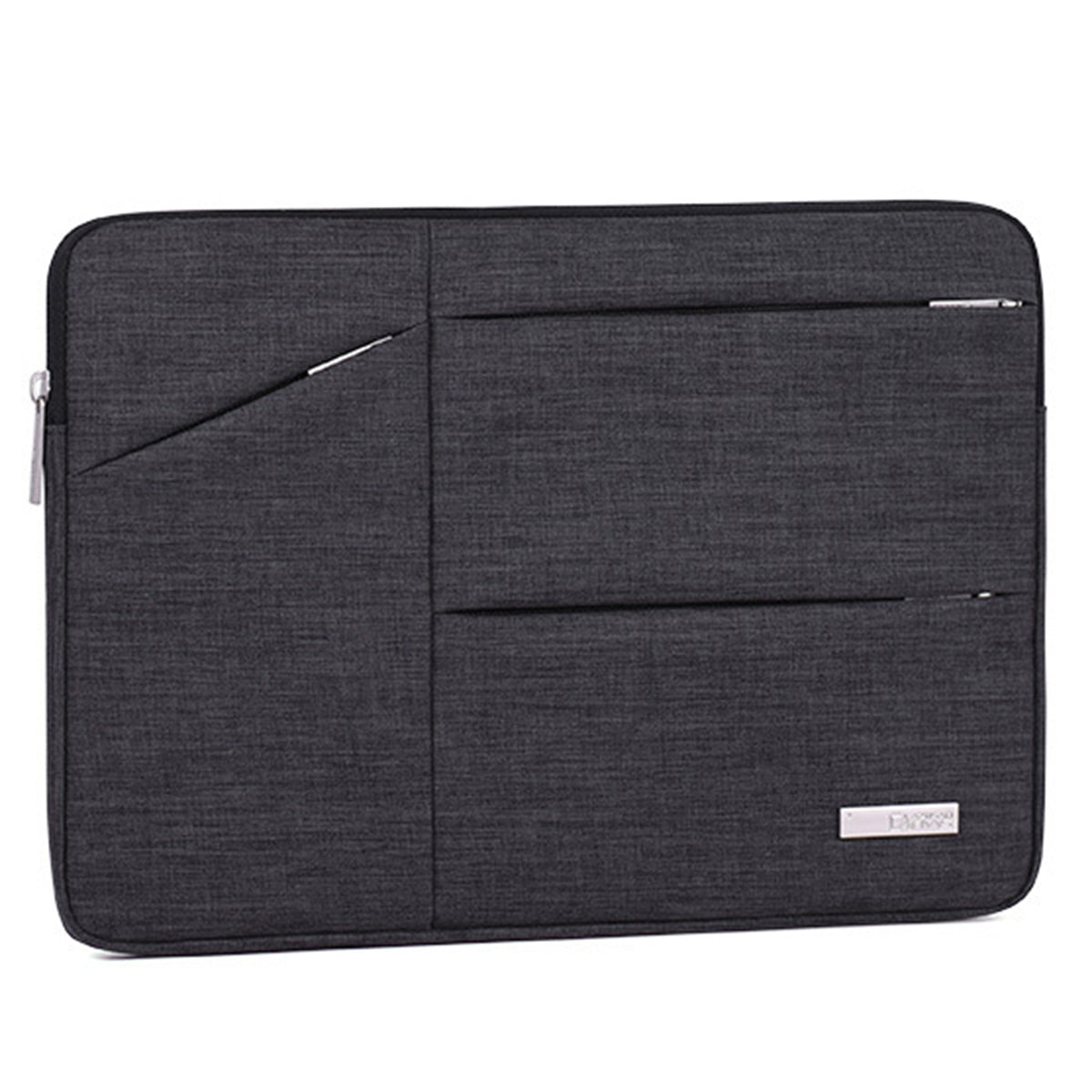 Slim Zipper Laptop Case Large Capacity Carrying Bag with Mini Storage Pouch for 12inch Laptops - Grey
