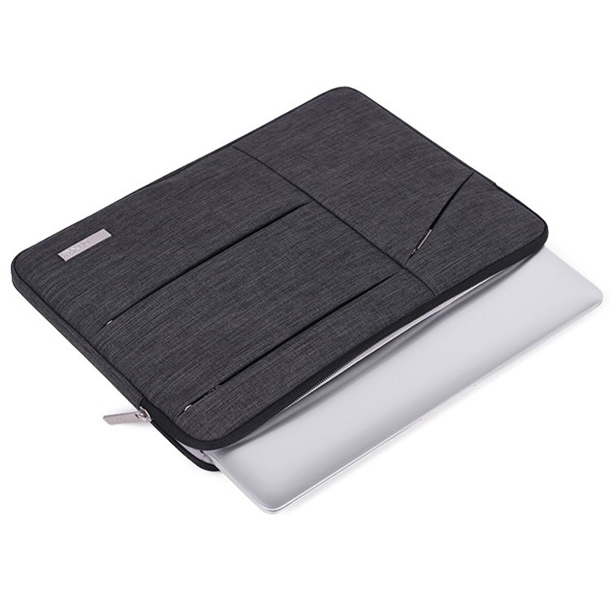 Slim Zipper Laptop Case Large Capacity Carrying Bag with Mini Storage Pouch for 12inch Laptops - Grey
