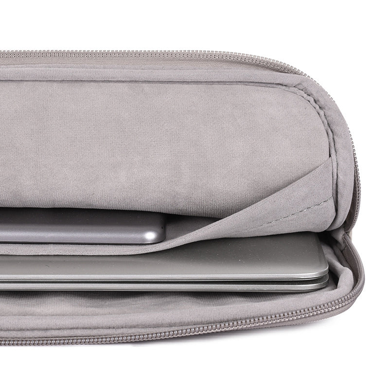 Canvasartisan L21-451 Houndstooth Pattern Laptop Sleeve Case with Soft Lining + Small Bag for 13-inch Notebook - Grey Edge
