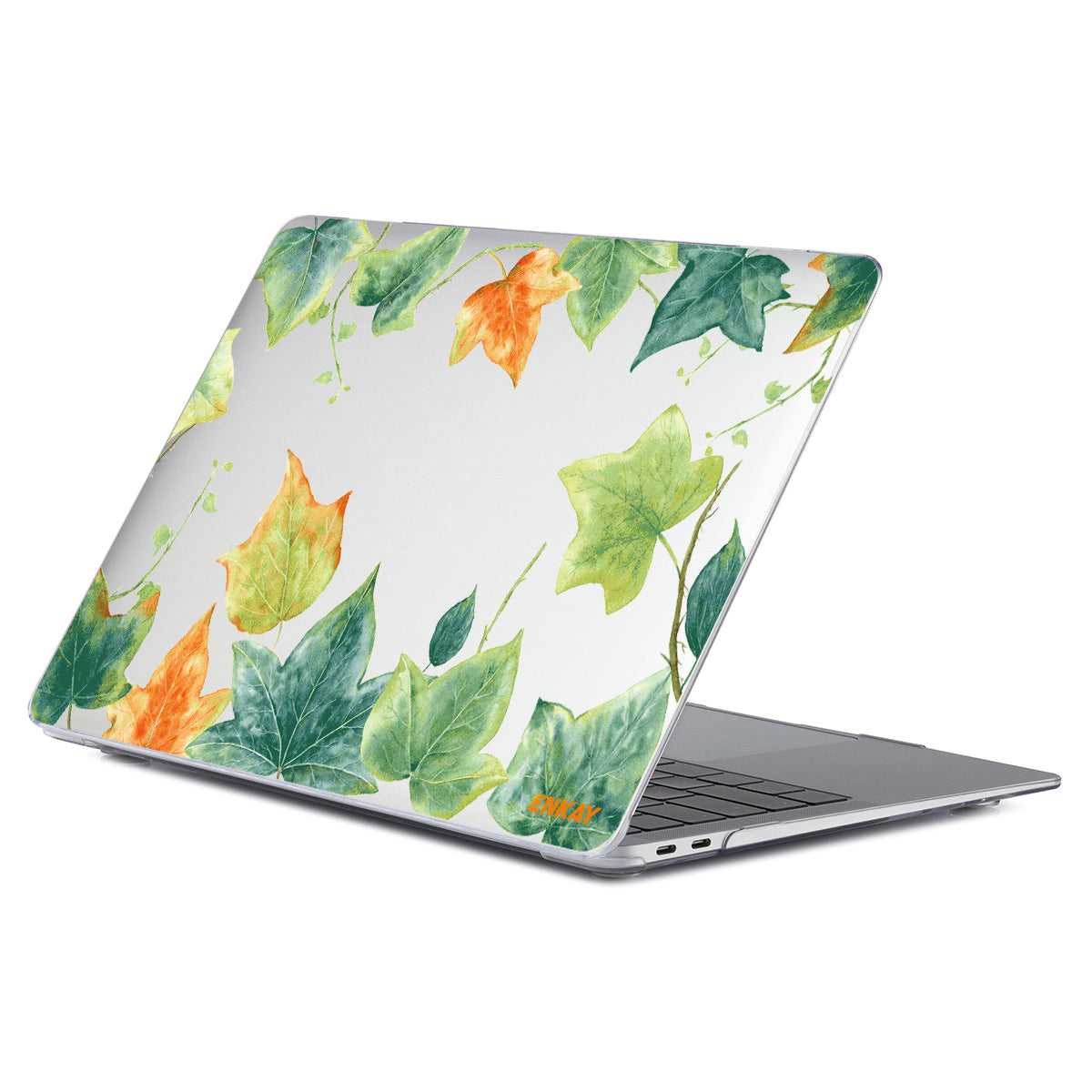 for MacBook Pro 15 inch (2016-2017) A1707/ (2018-2019) A1990 Leaf Giraffe Pattern Notebook Case Hard PC Polycarbonate Crystal Clear Laptop Protective Cover - Ivy