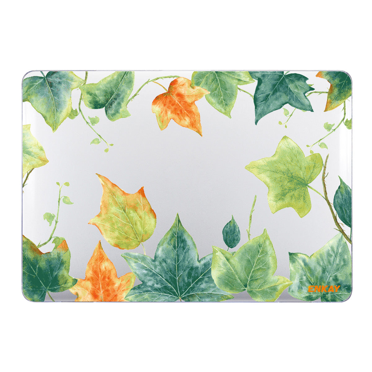 for MacBook Pro 15 inch (2016-2017) A1707/ (2018-2019) A1990 Leaf Giraffe Pattern Notebook Case Hard PC Polycarbonate Crystal Clear Laptop Protective Cover - Ivy