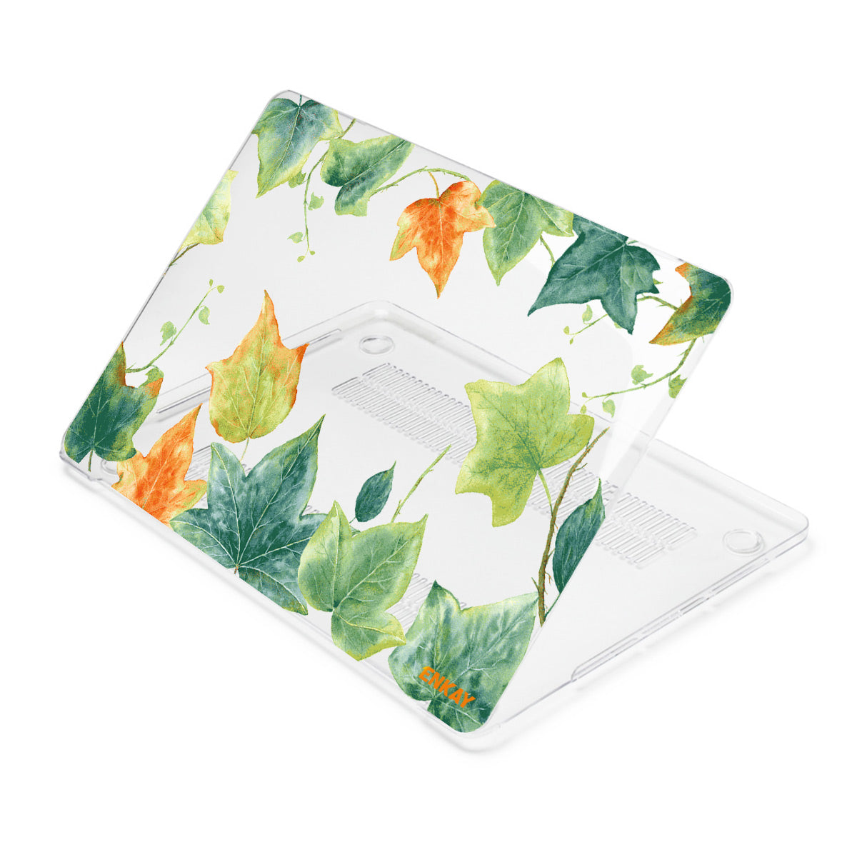 for MacBook Pro 15 inch (2016-2017) A1707/ (2018-2019) A1990 Leaf Giraffe Pattern Notebook Case Hard PC Polycarbonate Crystal Clear Laptop Protective Cover - Ivy