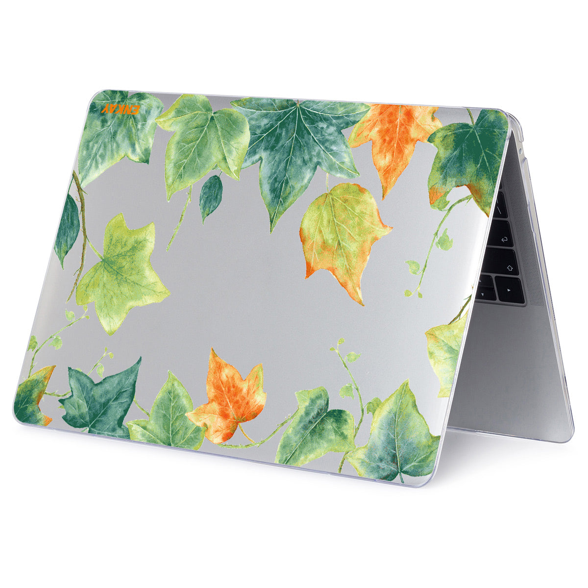 for MacBook Pro 15 inch (2016-2017) A1707/ (2018-2019) A1990 Leaf Giraffe Pattern Notebook Case Hard PC Polycarbonate Crystal Clear Laptop Protective Cover - Ivy