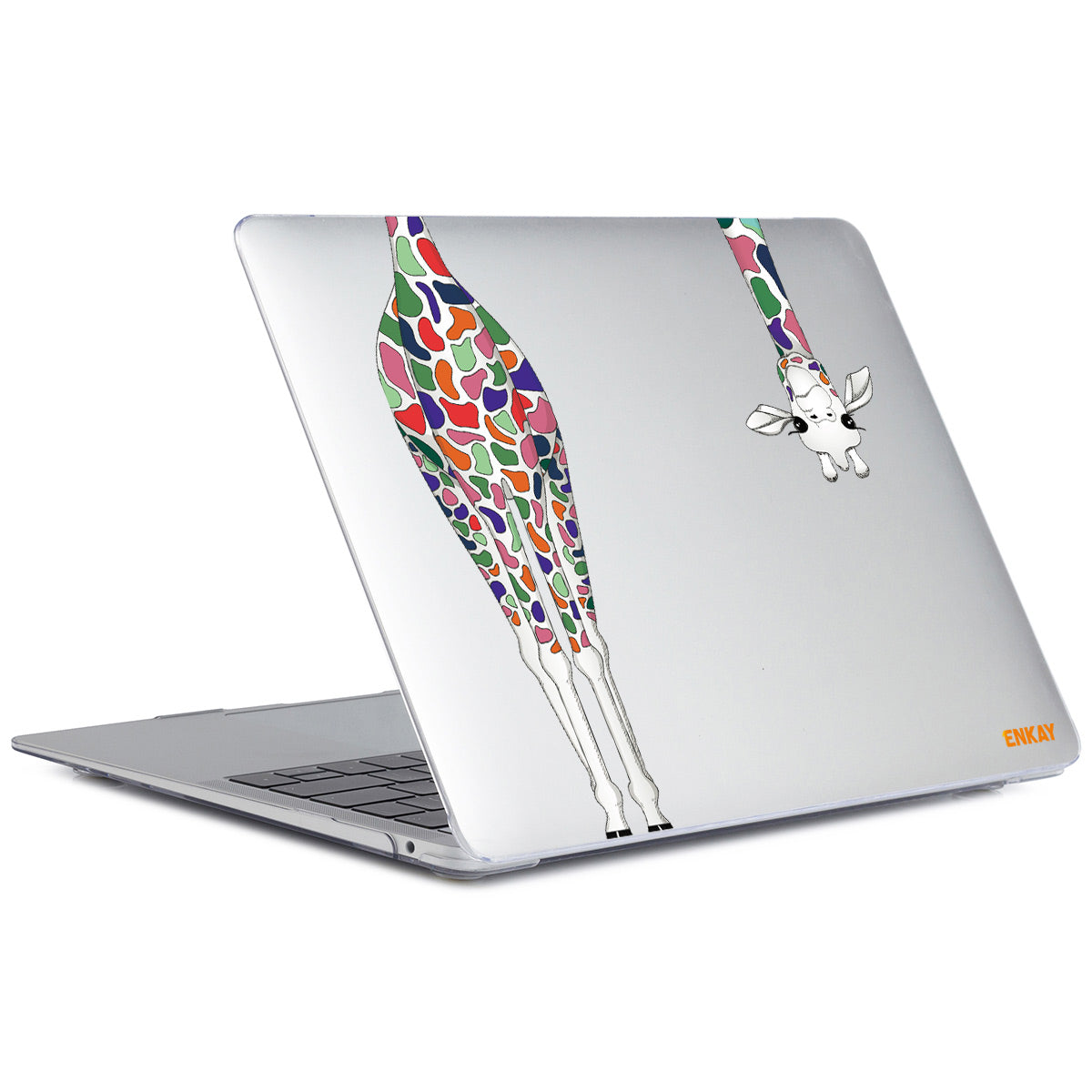 for MacBook Pro 15 inch (2016-2017) A1707/ (2018-2019) A1990 Leaf Giraffe Pattern Notebook Case Hard PC Polycarbonate Crystal Clear Laptop Protective Cover - Giraffe