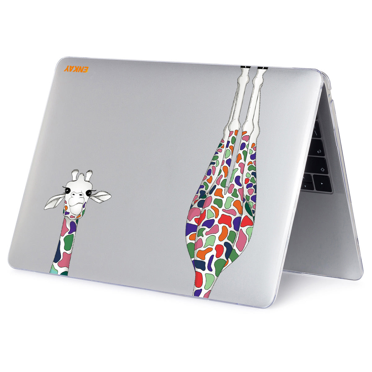 for MacBook Pro 16 inch (2021) A2485 Forest Series Vivid Pattern Transparent Polycarbonate Laptop Case Hard PC Notebook Cover - Giraffe