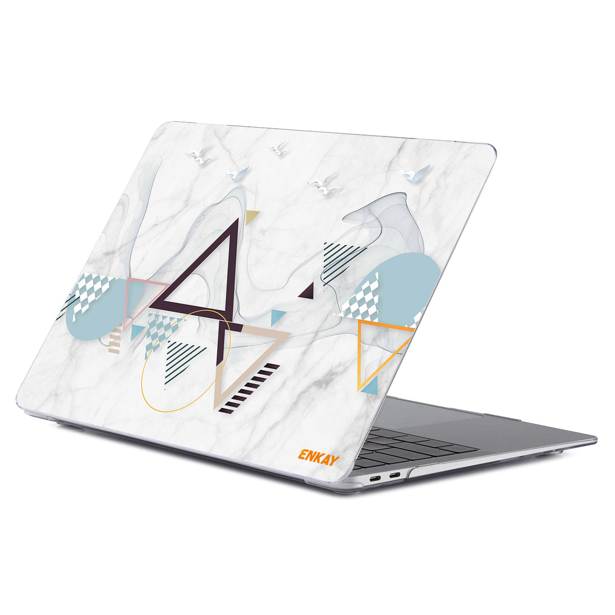 for MacBook Pro 15 inch (2016-2017) A1707/(2018-2019) A1990 Geometry Series Crystal Clear Hard PC Laptop Case Polycarbonate Notebook Protective Cover - Geometry No.4