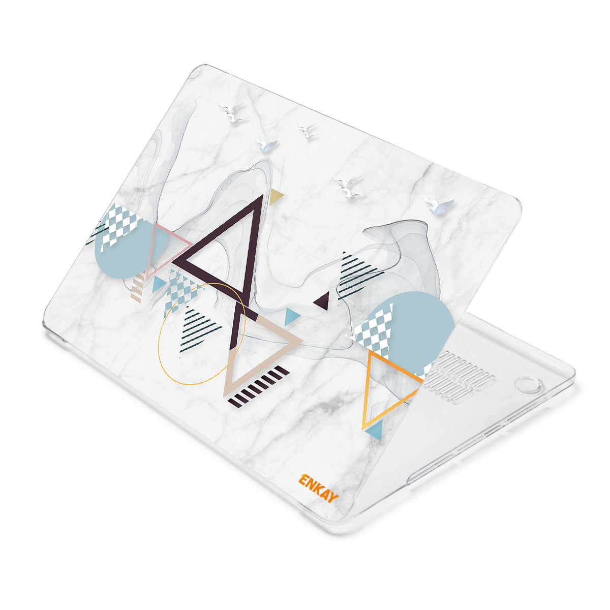 for MacBook Pro 15 inch (2016-2017) A1707/(2018-2019) A1990 Geometry Series Crystal Clear Hard PC Laptop Case Polycarbonate Notebook Protective Cover - Geometry No.4
