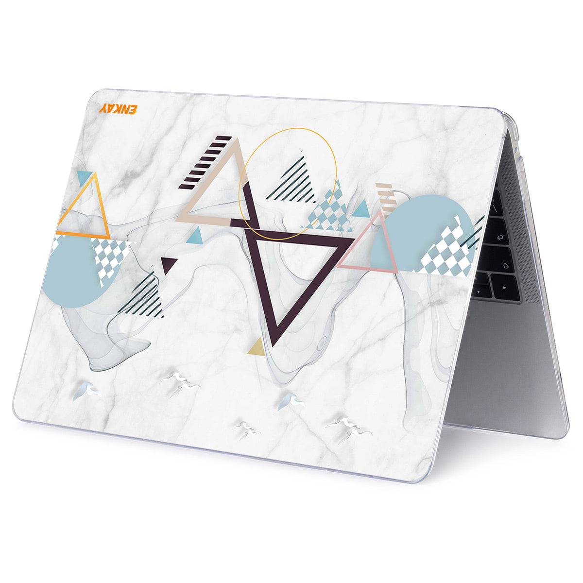 for MacBook Pro 15 inch (2016-2017) A1707/(2018-2019) A1990 Geometry Series Crystal Clear Hard PC Laptop Case Polycarbonate Notebook Protective Cover - Geometry No.4