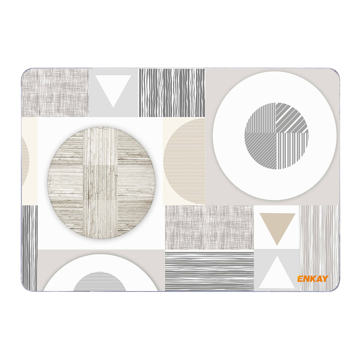 for MacBook Pro 15 inch (2016-2017) A1707/(2018-2019) A1990 Geometry Series Crystal Clear Hard PC Laptop Case Polycarbonate Notebook Protective Cover - Geometry No.3
